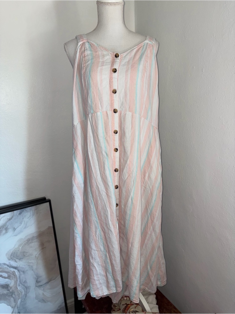 Terra & Sky Pastel Pink & Mint Striped Sundress